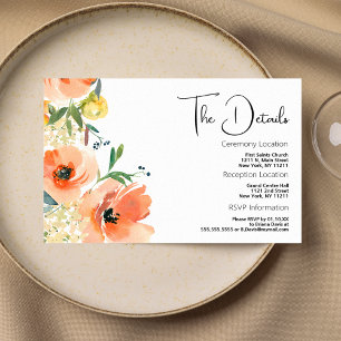Botanic orange yellow summer floral Details Card
