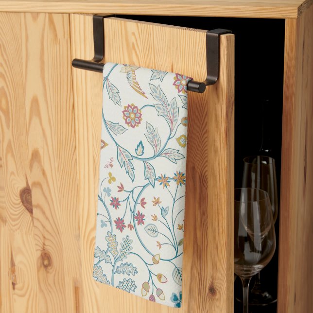 Botanic Owl and Berries Tea Towel (Thirds Fold)