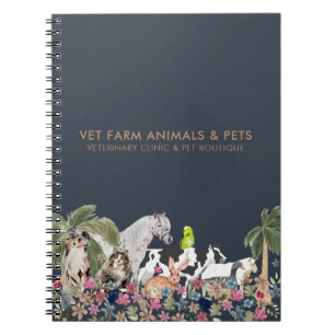 Botanic Palm Tree Farm Animal Cat Dog Bird Pet Notebook