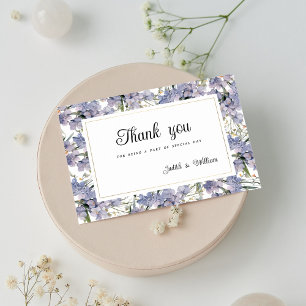 Botanic purple orange pink gold floral Thank You Invitation
