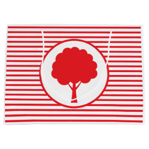 Botanic Red Tree Stripes Gift Bag