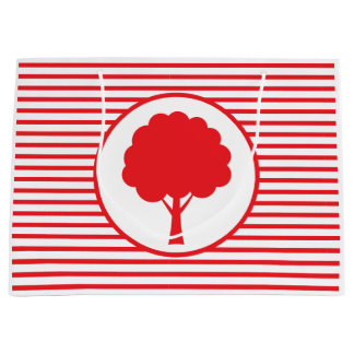 Botanic Red Tree Stripes Gift Bag