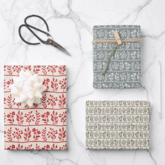 Botanic Rhapsody Floral Silhouette Botanical Gift Wrapping Paper Sheet