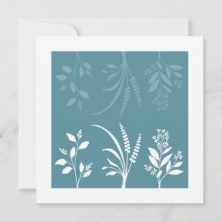 Botanic Serenade Spring Meadow Blue Floral Minimal Card