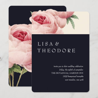 Botanica | Blue Vintage Wedding Invitation