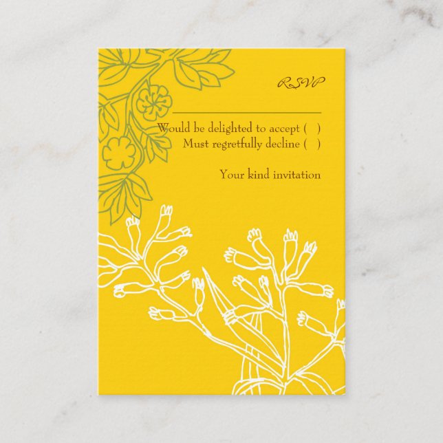 Botanica (Fern Green) Wedding RSVP Card (Front)