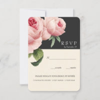Botanica | Grey Vintage Wedding RSVP meal option