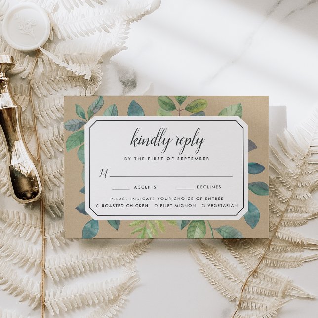 Botanica Kraft RSVP Card With Meal Choice (Creator Uploaded)