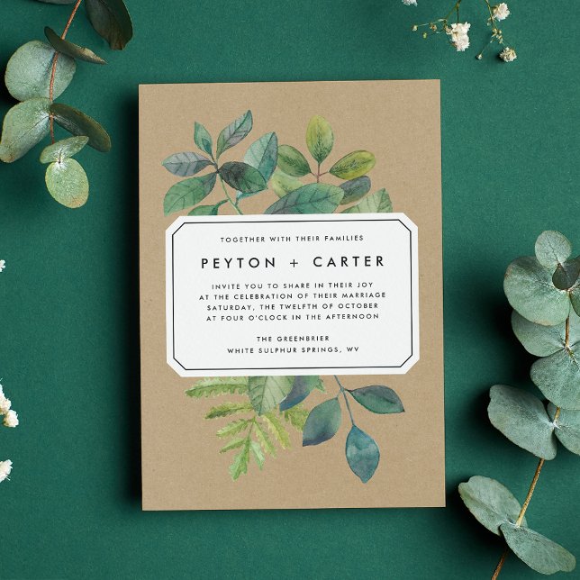 Botanica Kraft Wedding Invitation (Creator Uploaded)