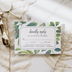 Botanica RSVP Card With Meal Choice
