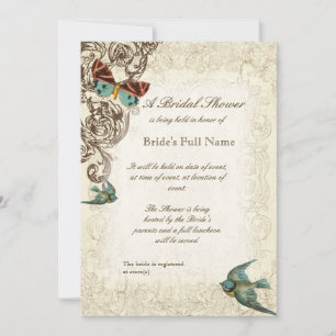 Botanica Wedding Bridal Shower Invite - Cream Tan