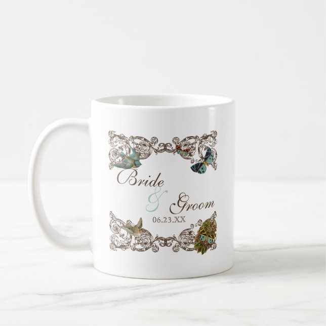 Botanica Wedding Ensemble, Personalised Coffee Mug (Left)