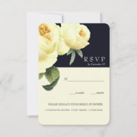 Botanica | Yellow blue Wedding RSVP meal option