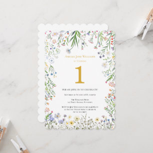 Botanical 1st Birthday Party Invitation