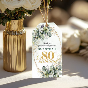 Botanical 80th Birthday Boho Green Tag