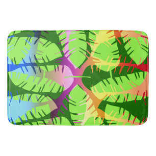 BOTANICAL ABSTRACT BANANA LEAVES BATH MAT
