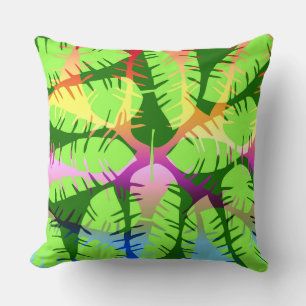 BOTANICAL ABSTRACT BANANA LEAVES CUSHION