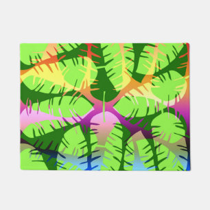 BOTANICAL ABSTRACT BANANA LEAVES DOORMAT