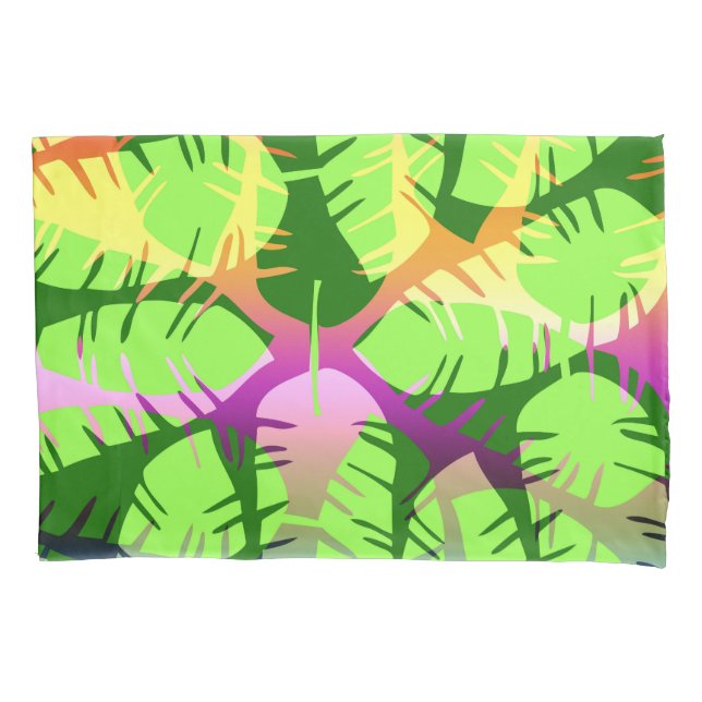 BOTANICAL ABSTRACT BANANA LEAVES DUVET PILLOWCASE (Front)