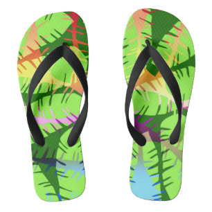 BOTANICAL ABSTRACT BANANA LEAVES  JANDALS