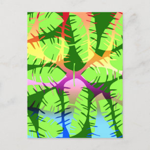 BOTANICAL ABSTRACT BANANA LEAVES POSTCARD
