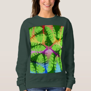 BOTANICAL ABSTRACT BANANA LEAVES SWEATSHIRT