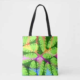 BOTANICAL ABSTRACT BANANA LEAVES TOTE BAG