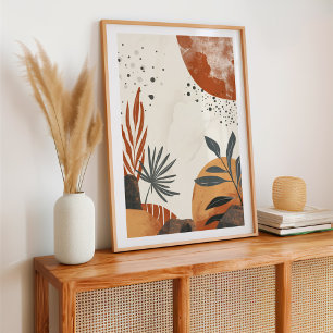 Botanical Abstract Boho Poster