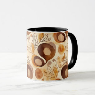 Botanical Abstract Coffee Mug – Soft Earth Colors