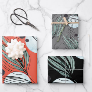 Botanical Abstract Pattern Wrapping Paper Sheet