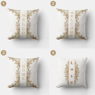 Botanical Accents "HOME" Pillow