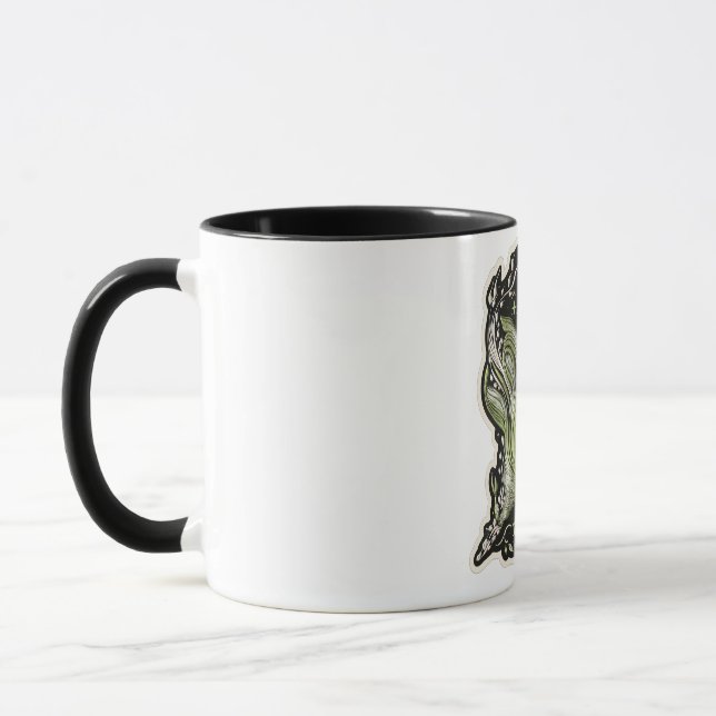 Botanical Aesthetic Green Embroidery Style mugs (Left)