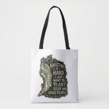 Botanical Aesthetic Green Embroidery tote bag