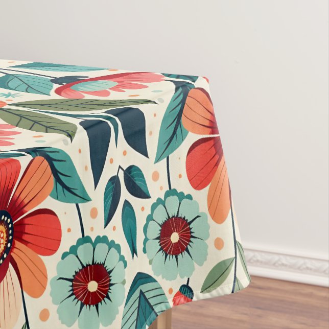 Botanical AI Floral Elegance Tablecloth (In Situ)