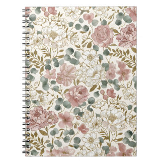 Botanical All-Over Pattern Spiral Photo Notebook