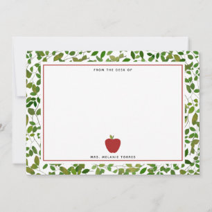 Botanical Apple Teacher Card