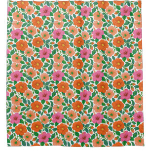 Botanical Apricots and Spring Blossoms Shower Curtain