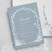 Botanical Arch Garden Dusty Blue Bridal Shower