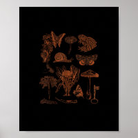 Botanical Art, Frog Fungi Goblincore Aesthetic Cot