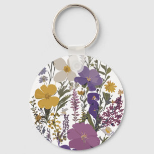Botanical Art  Key Ring