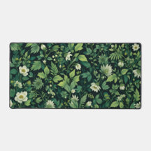 Botanical Art Nouveau Desk Mat - Sage Green Floral
