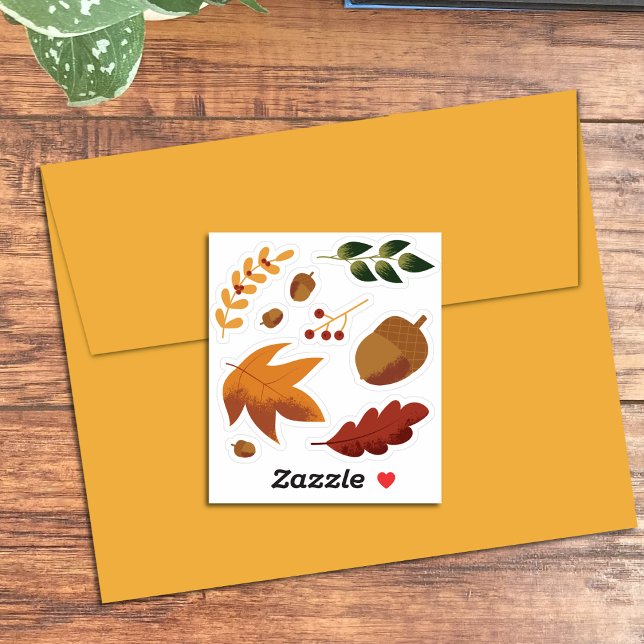 Botanical Autumn Embellishment Stickers (Those autumn stickers can be used to decorate envelopes and cards .)