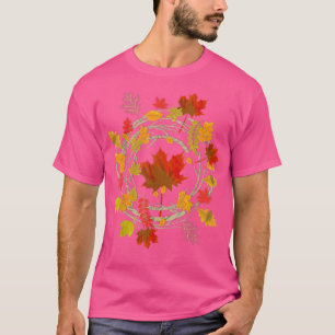 Botanical Autumn Leaves Nature Forest Colourful Fa T-Shirt