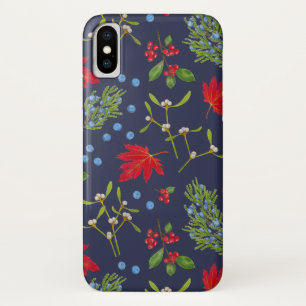 Botanical Autumn Plants Pattern iPhone Case