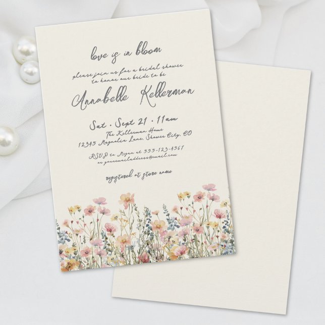Botanical Autumn Wildflowers Bridal Shower Invitation (Botanical Autumn Wildflowers Bridal Shower Invitation)