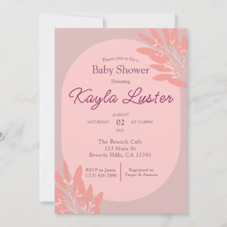 Botanical Baby Girl Shower Invitation