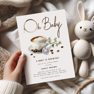 Botanical Baby is Brewing' Coffee Baby Shower Invitation
