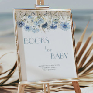 Botanical Baby Library Shower Book Display Poster