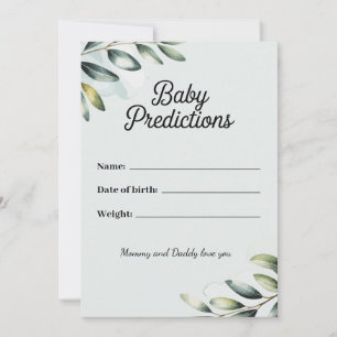 Botanical Baby Predictions Card - Customisable