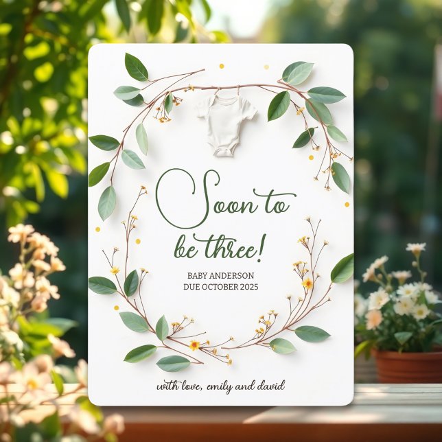 Botanical Baby Reveal Pregnancy Announcement Card (Botanical Baby Reveal Pregnancy Announcement Card)